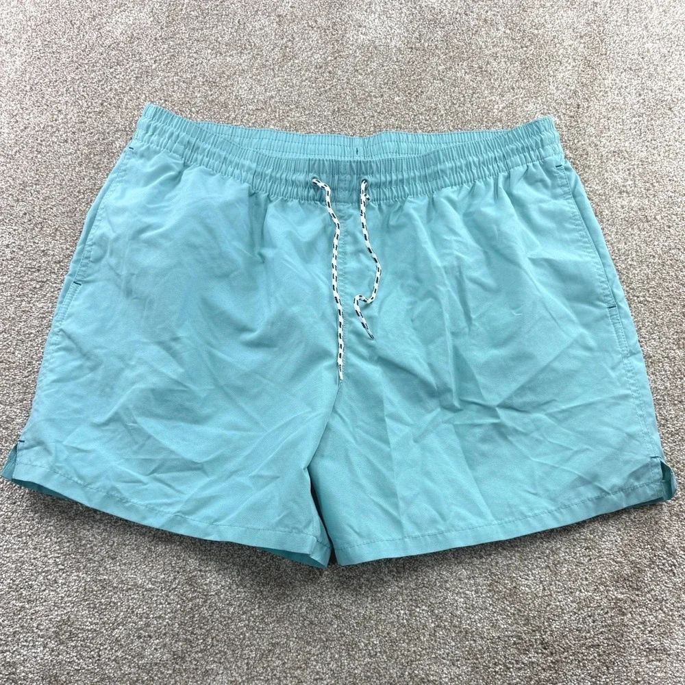 Goodfellow & Co Mens Teal Blue Recycled Polyester Swim Trunks‎ XL Board Shorts